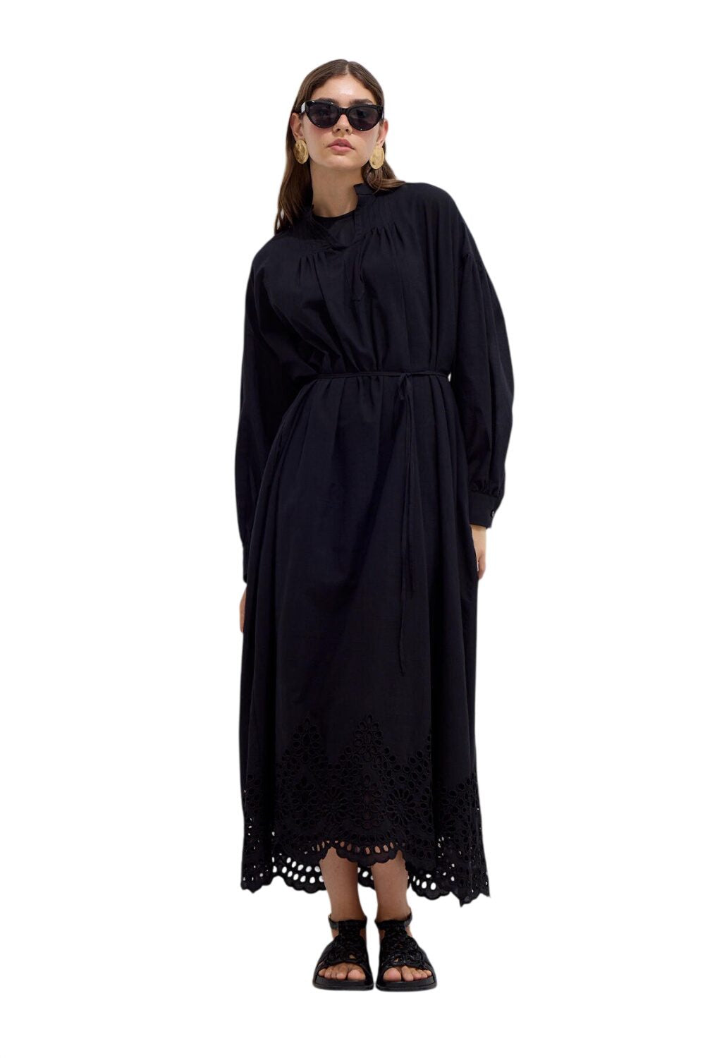 Manuka Besticktes Kleid Schwarz Siyah