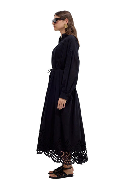 Besticktes Kleid Schwarz