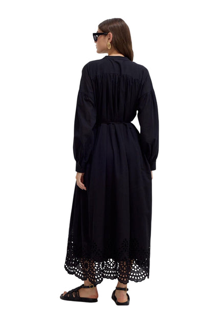 Besticktes Kleid Schwarz