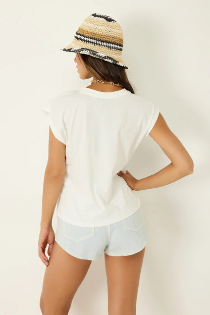 Bluse mit asymmetrischem Rundhalsausschnitt
