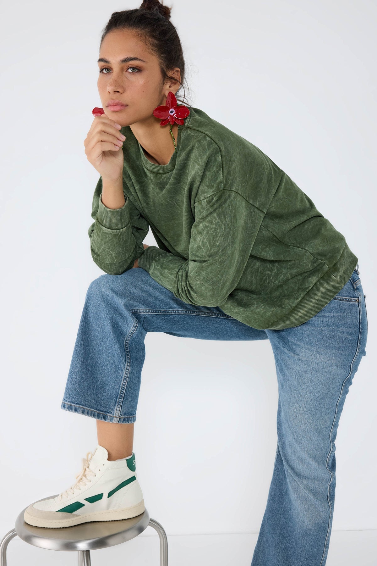 Basic-Sweatshirt mit Rundhalsausschnitt