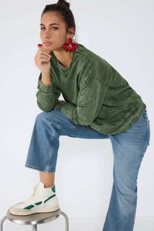 Basic-Sweatshirt mit Rundhalsausschnitt