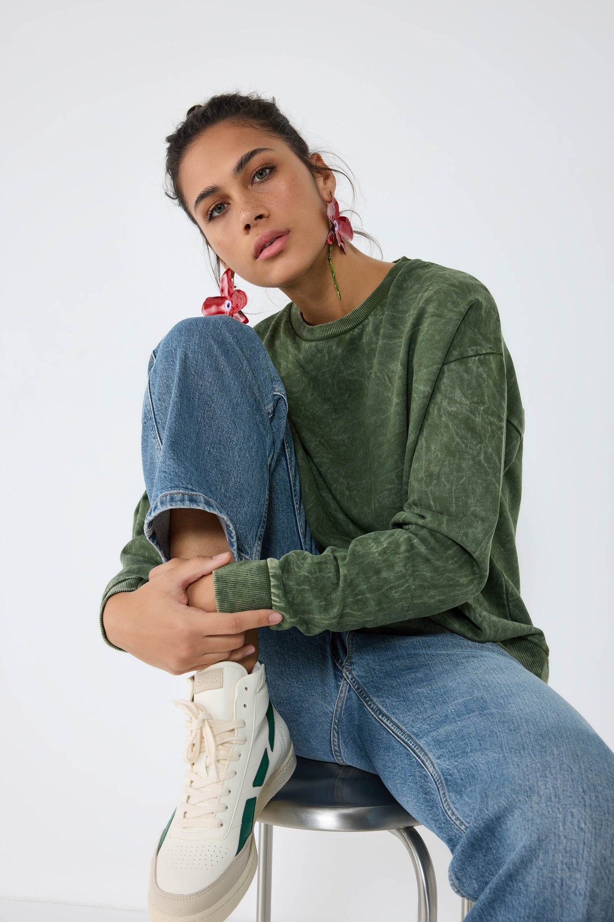 Basic-Sweatshirt mit Rundhalsausschnitt