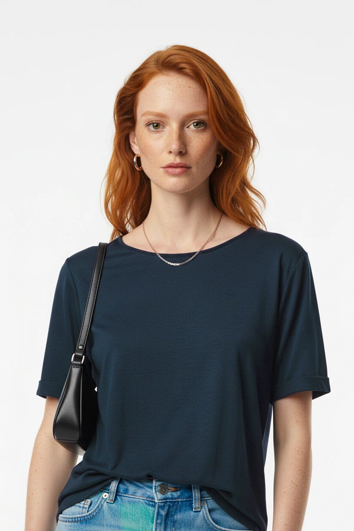 Crew-Neck Basic Kurzarm T-Shirt