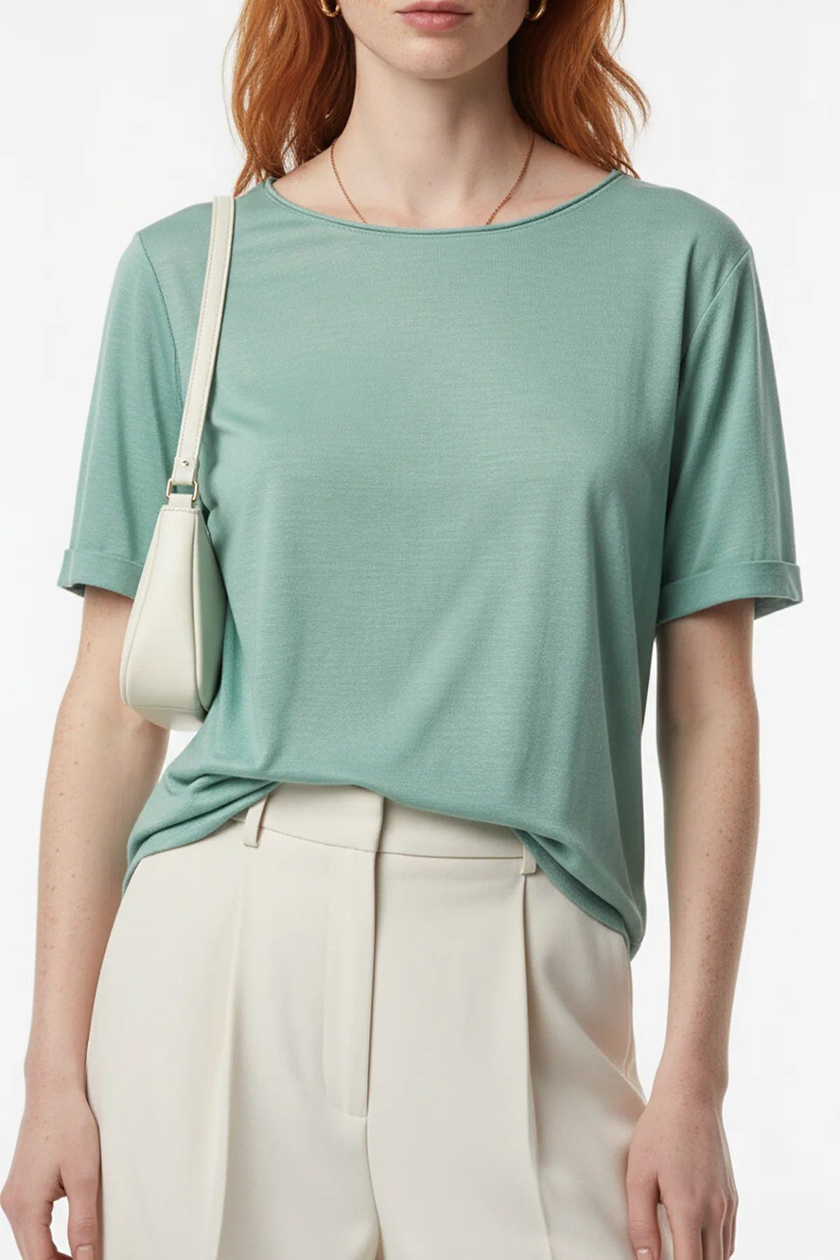 Crew-Neck Basic Kurzarm T-Shirt