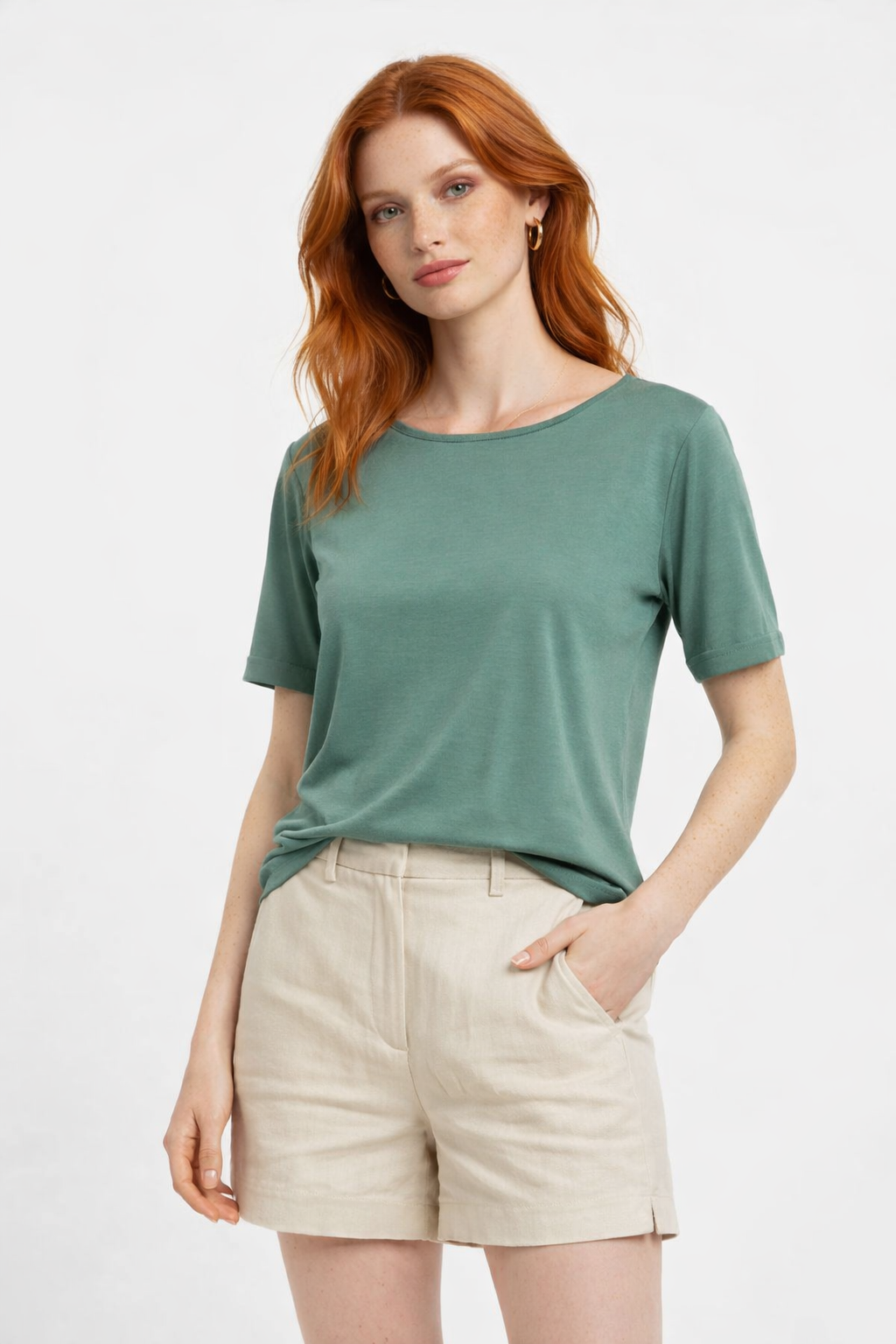Crew-Neck Basic Kurzarm T-Shirt