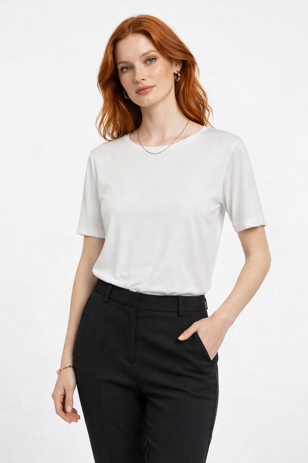 Crew-Neck Basic Kurzarm T-Shirt