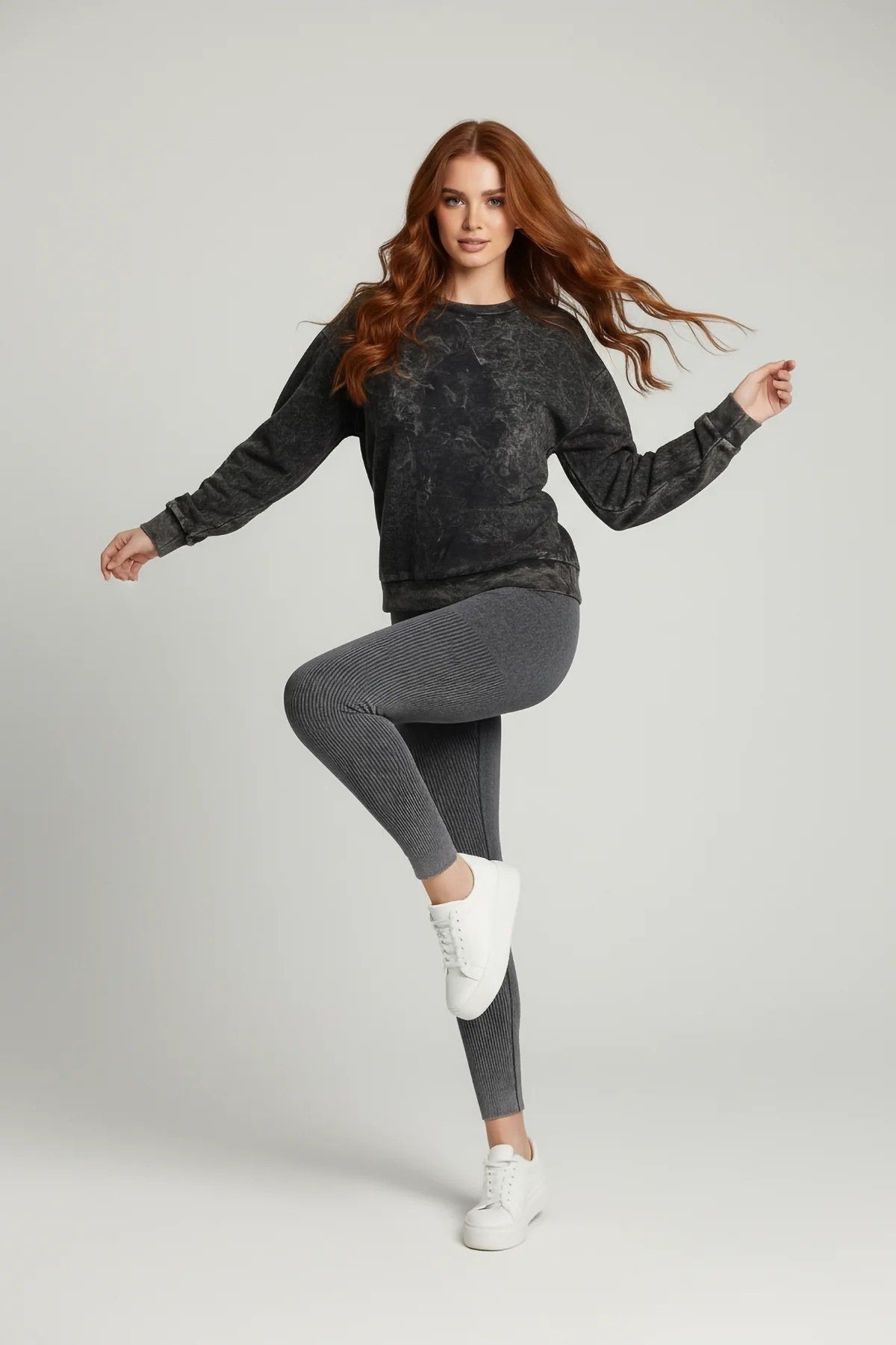 Basic-Sweatshirt mit Rundhalsausschnitt