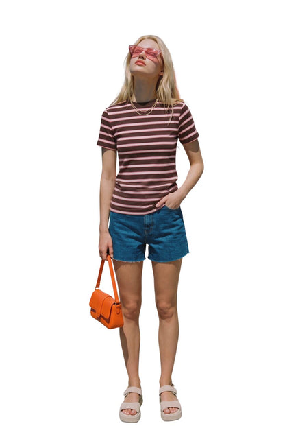 Basic T-Shirt mit Rundhalsausschnitt