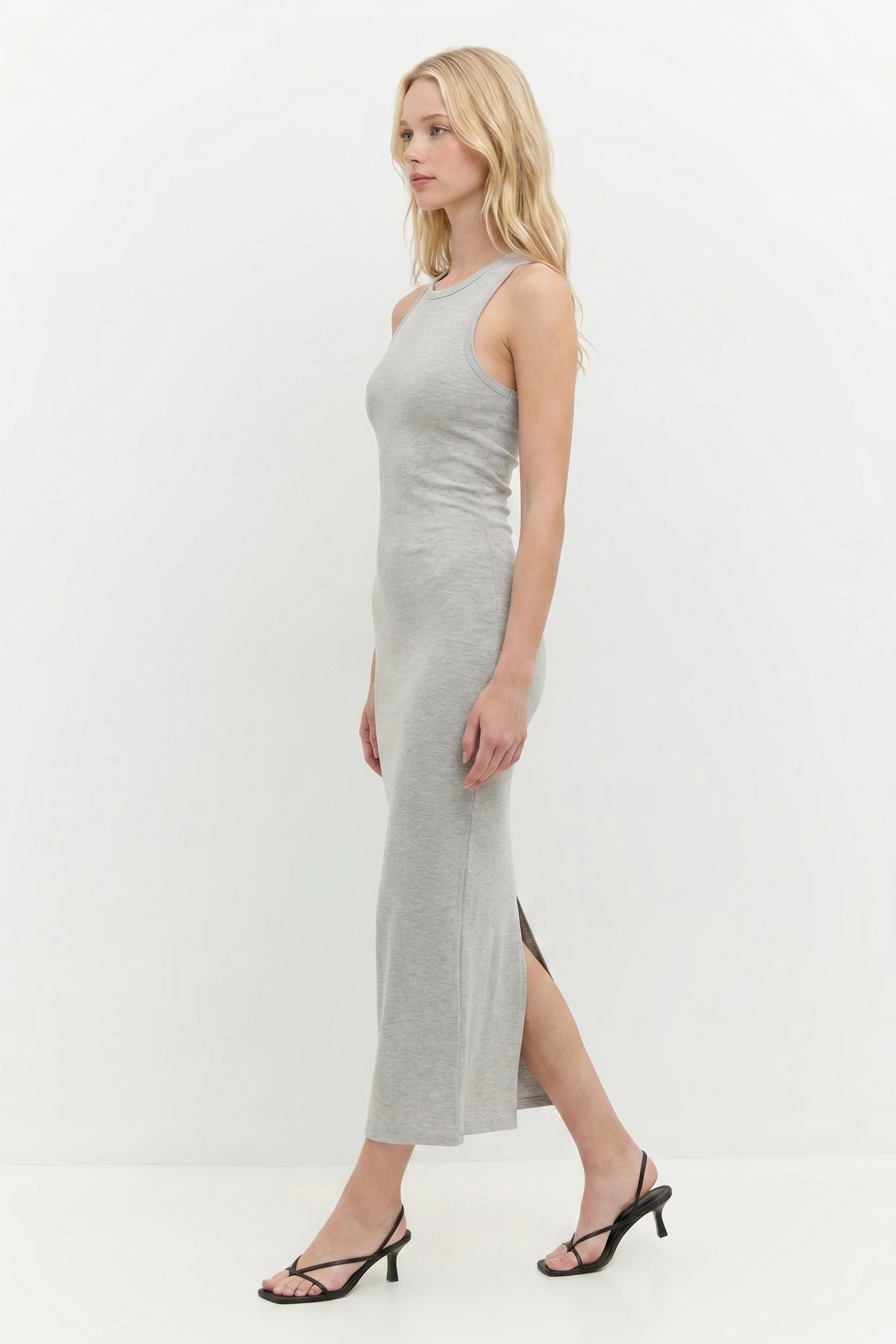 Basic Langkleid mit Rundhalsausschnitt