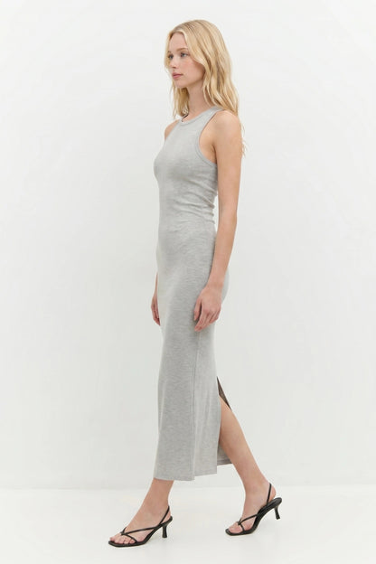 Basic Langkleid mit Rundhalsausschnitt