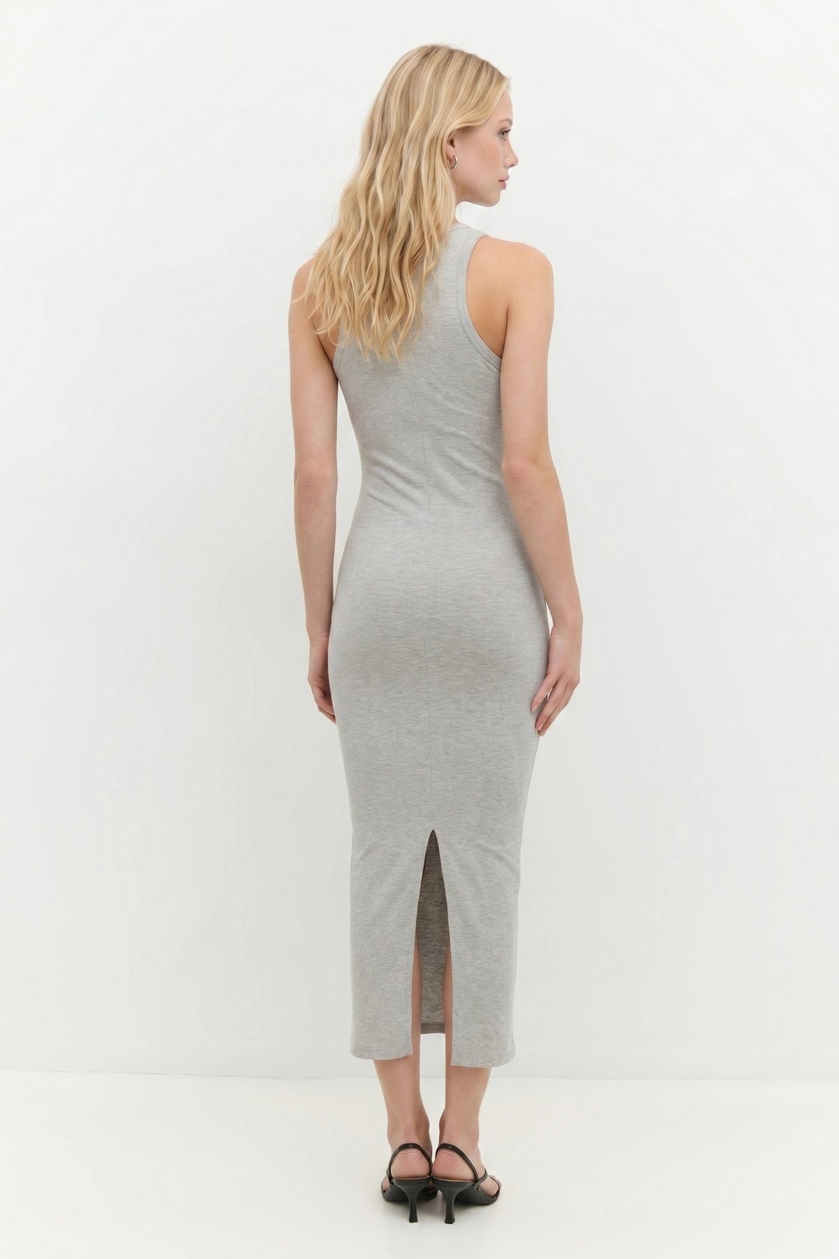 Basic Langkleid mit Rundhalsausschnitt