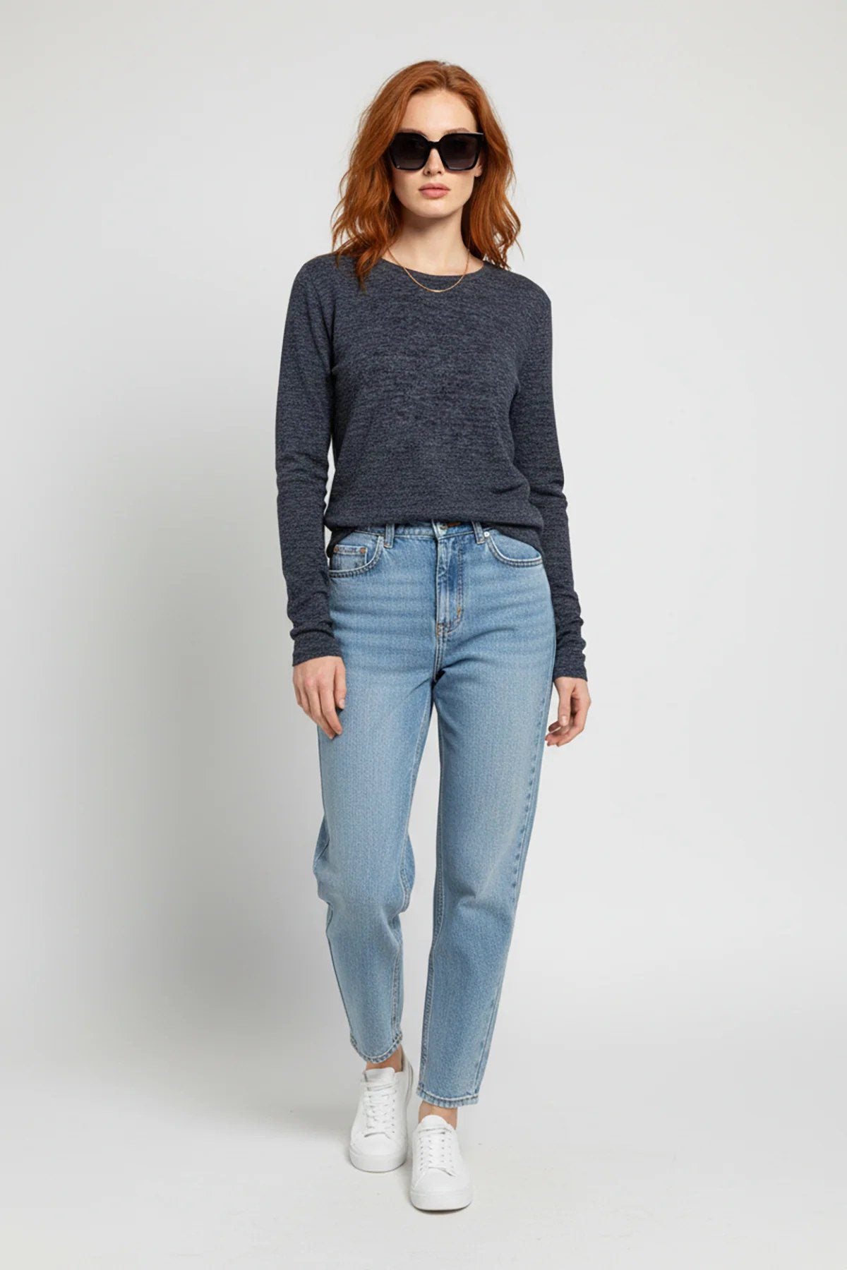 Basic Langarmshirt mit Rundhalsausschnitt