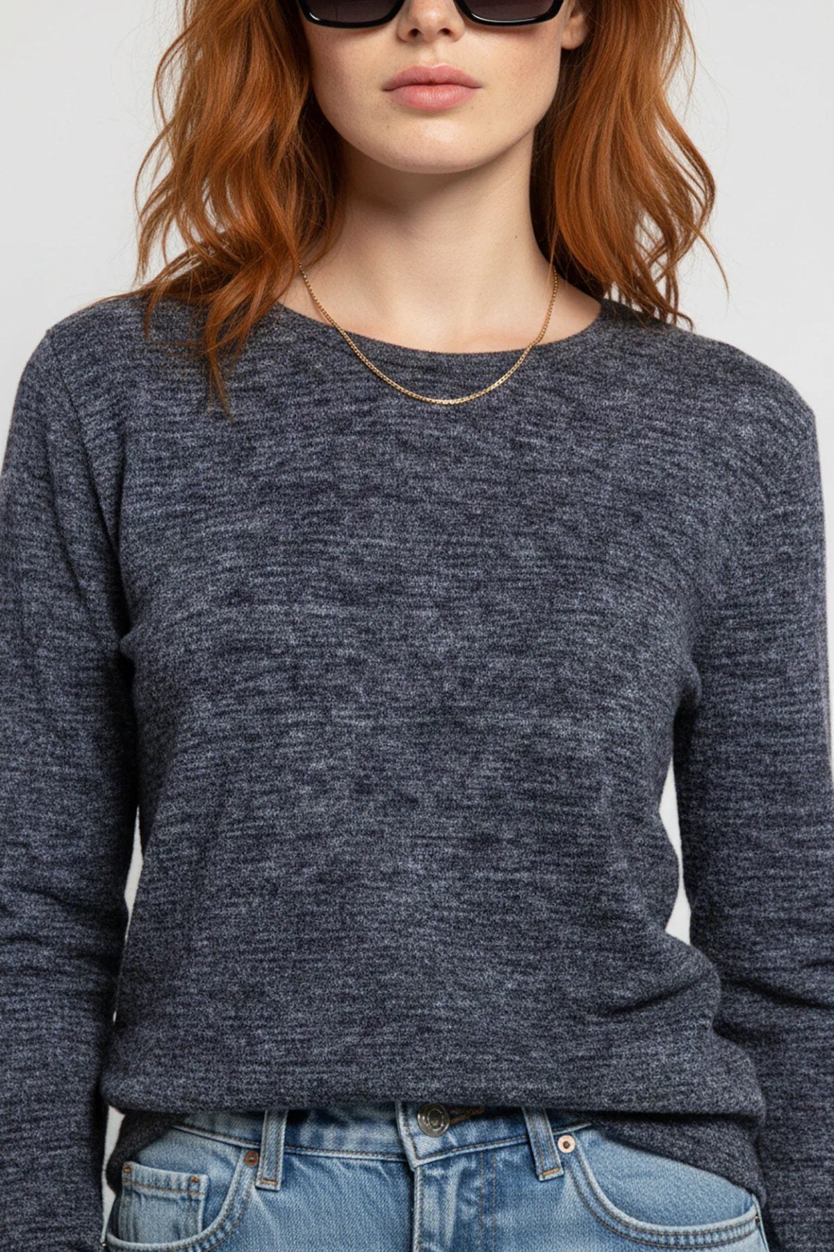 Basic Langarmshirt mit Rundhalsausschnitt