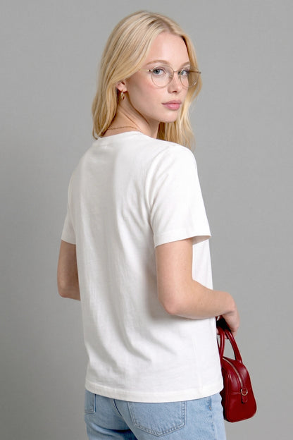 Bedrucktes Rundhals-T-Shirt