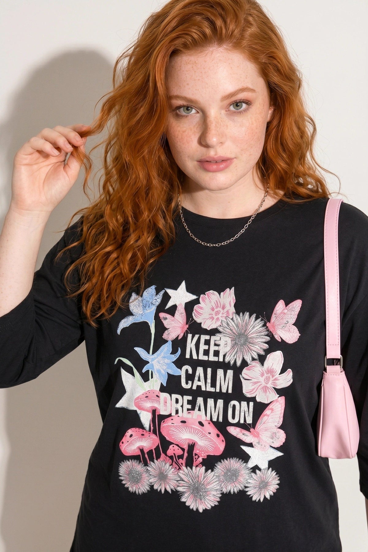 Bedrucktes Rundhals T-Shirt