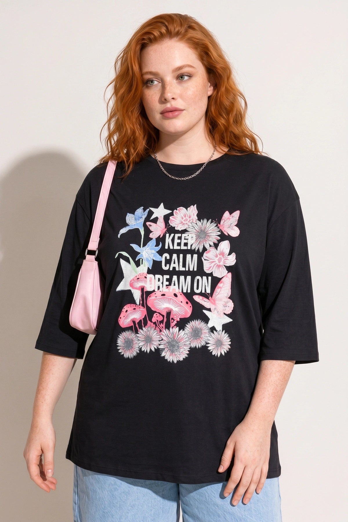 Bedrucktes Rundhals T-Shirt