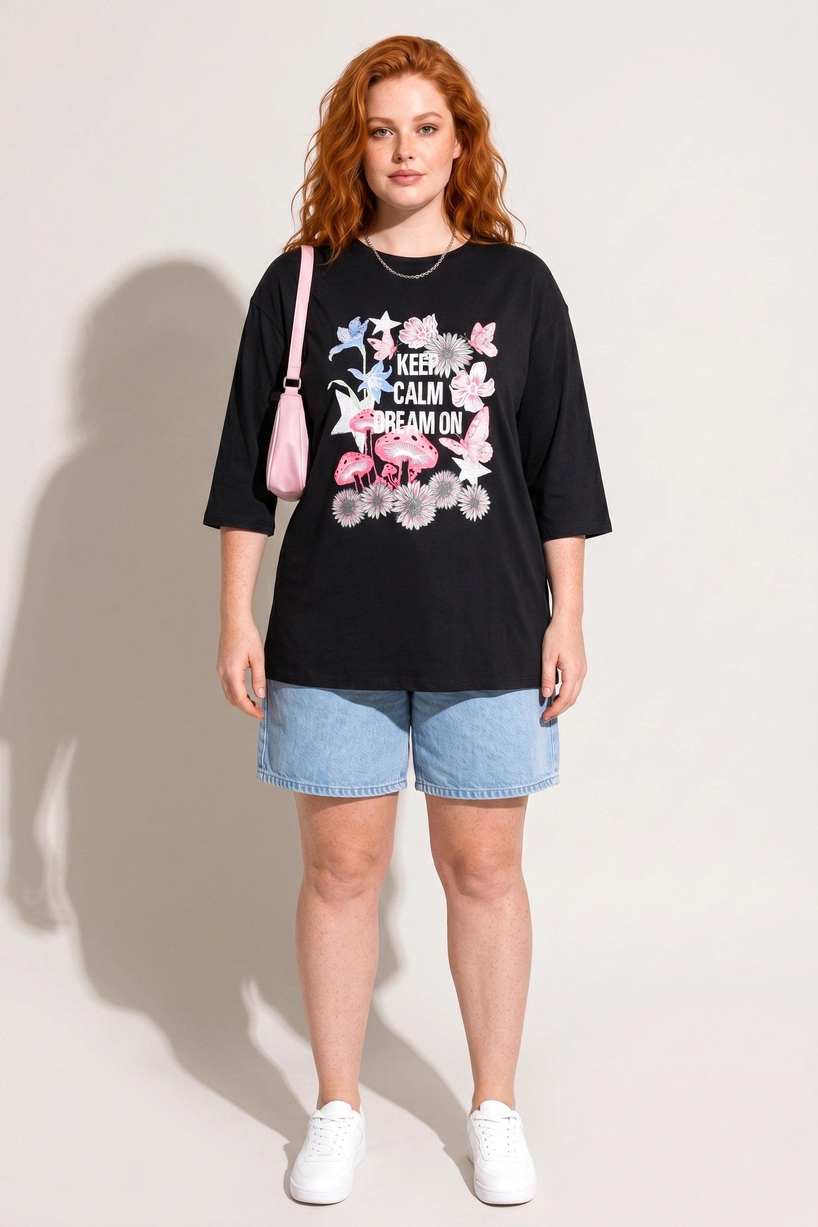 Bedrucktes Rundhals T-Shirt