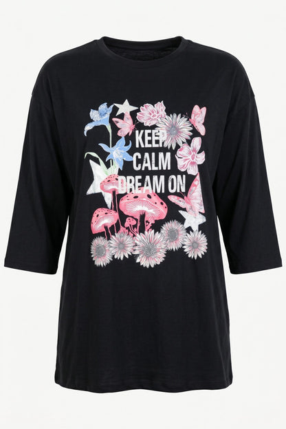Bedrucktes Rundhals T-Shirt