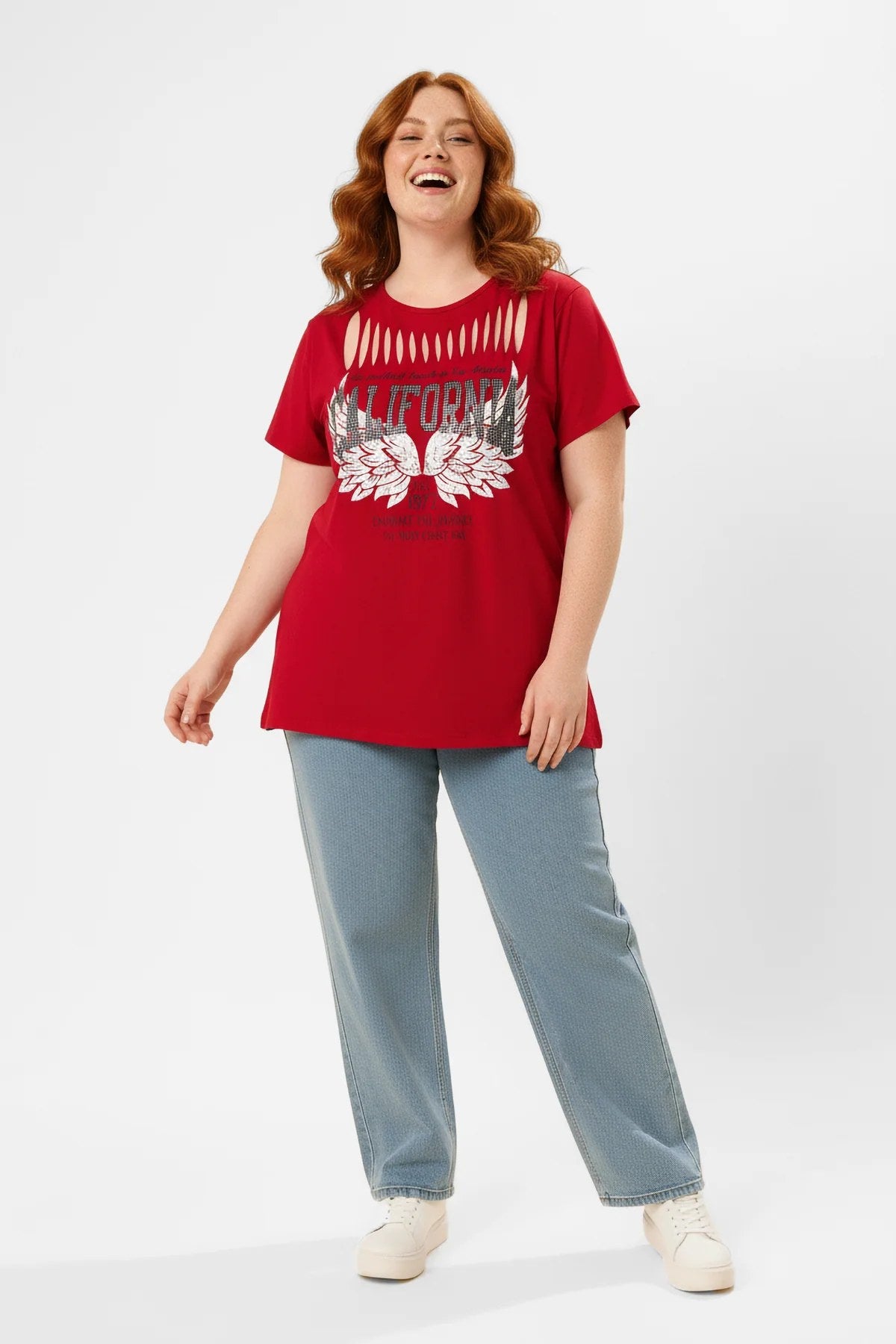 Bedrucktes T-Shirt mit Rundhalsausschnitt