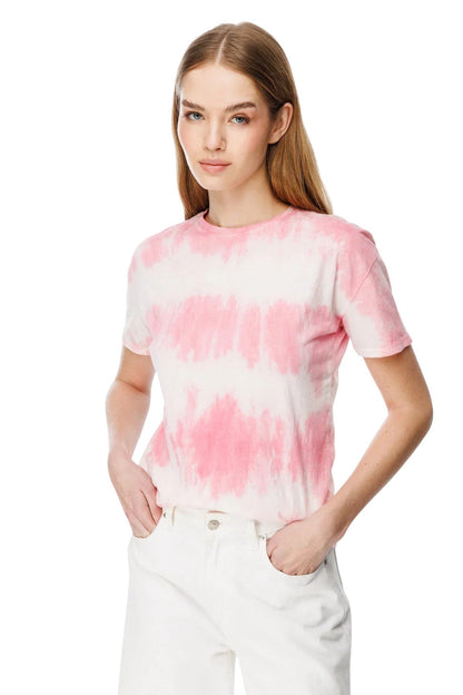 Batik-Print Fahrrad-Hals-T-Shirt