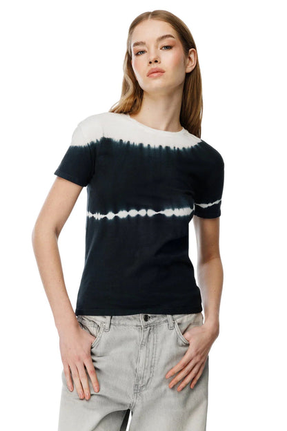 Batik-Print Fahrrad-Hals-T-Shirt