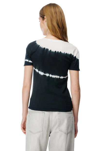 Batik-Print Fahrrad-Hals-T-Shirt