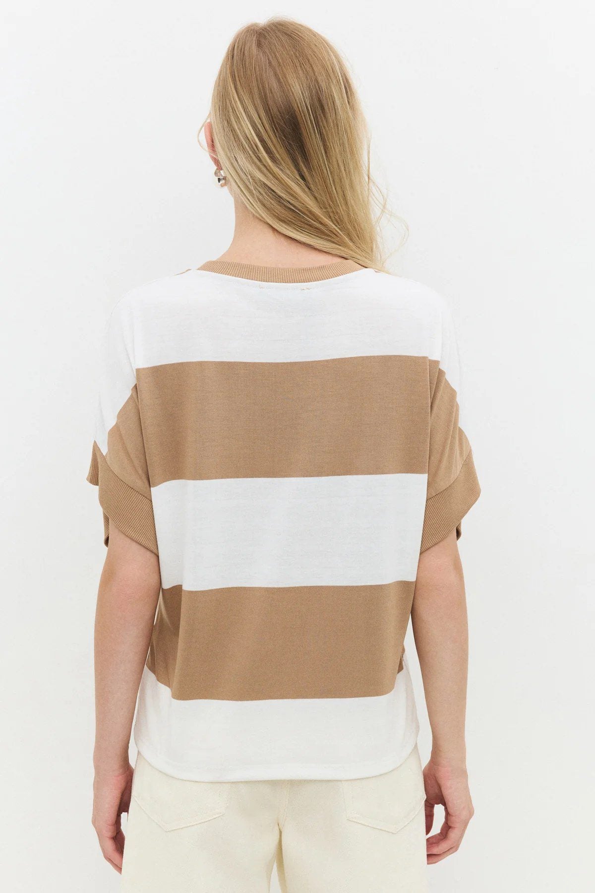 Basic-T-Shirt mit Rundhalsausschnitt und Streifen