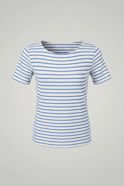 Basic-T-Shirt mit Rundhalsausschnitt und Streifen