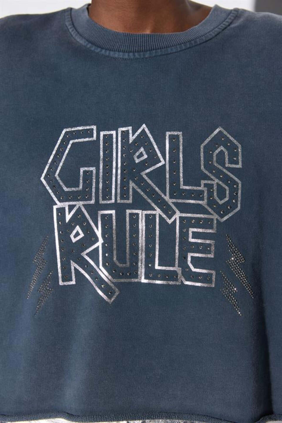 Kurzarm-Sweatshirt mit Rundhalsausschnitt