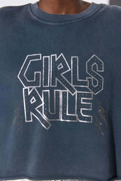 Kurzarm-Sweatshirt mit Rundhalsausschnitt