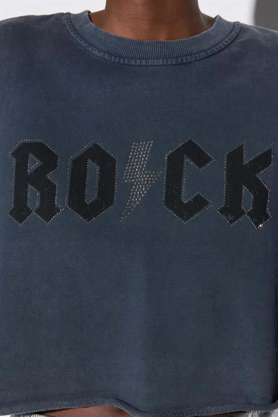 Kurzarm-Sweatshirt mit Rundhalsausschnitt