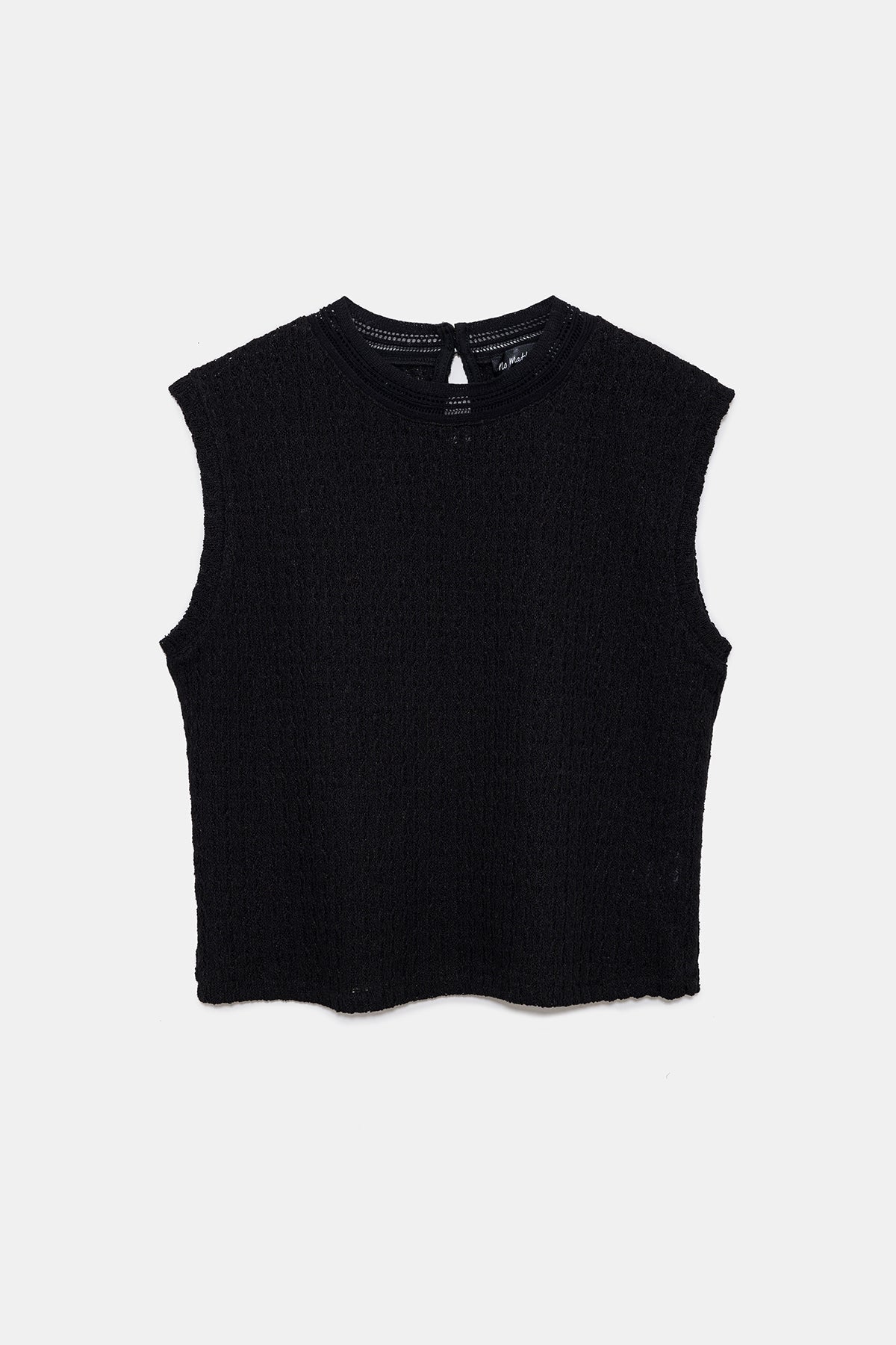 Bluse mit Rundhalsausschnitt und Spitze