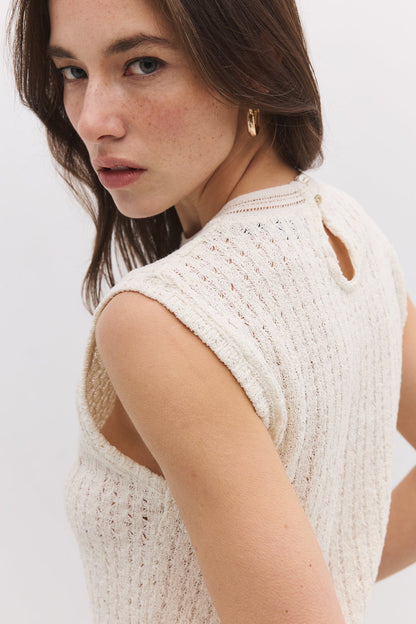 Bluse mit Rundhalsausschnitt und Spitze