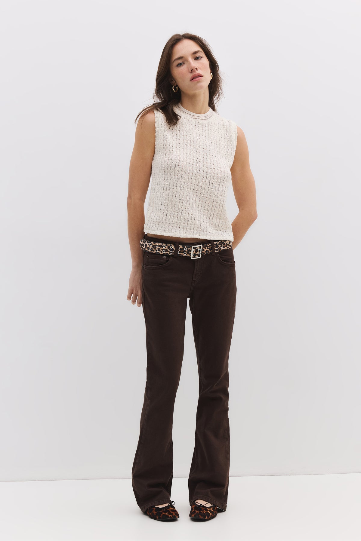 Bluse mit Rundhalsausschnitt und Spitze