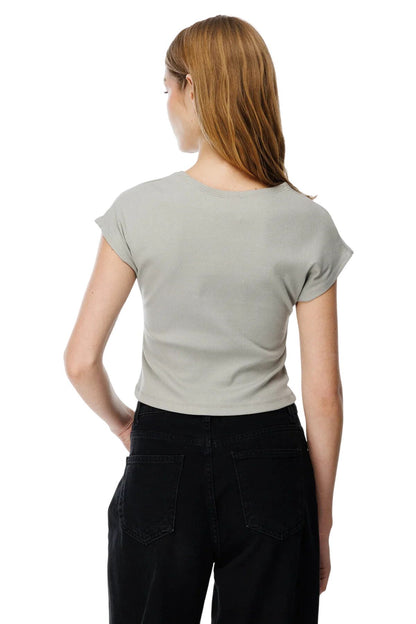 Fahrrad Hals Gerade Geschnitten Crop Tee