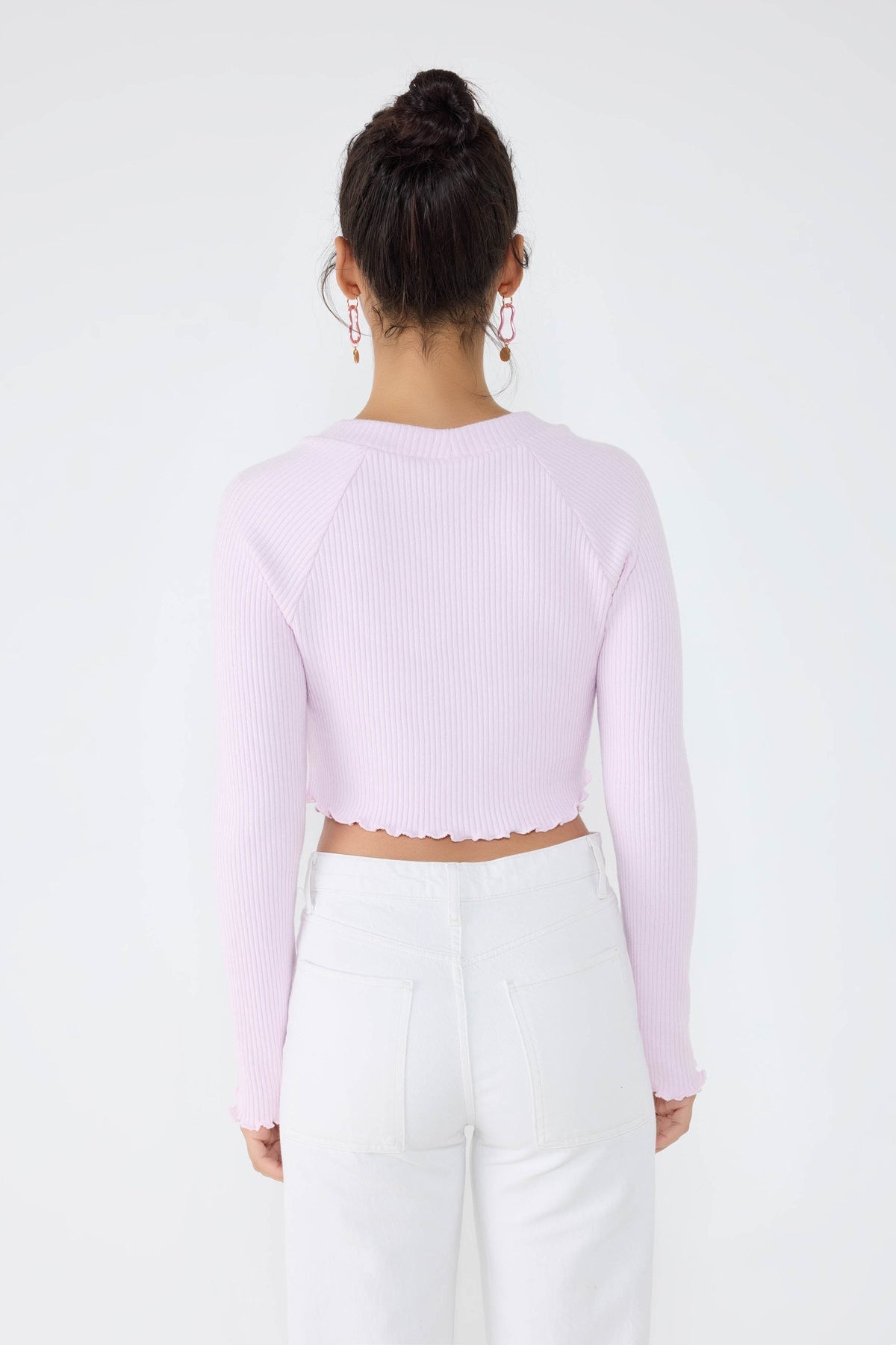 Strick-Crop-Top mit Rundhalsausschnitt