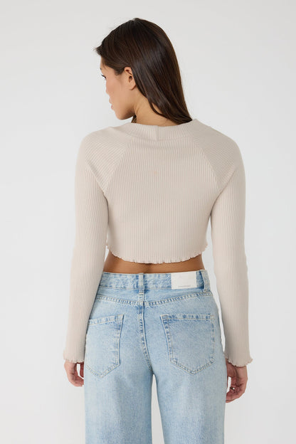 Strickbluse mit Rundhalsausschnitt