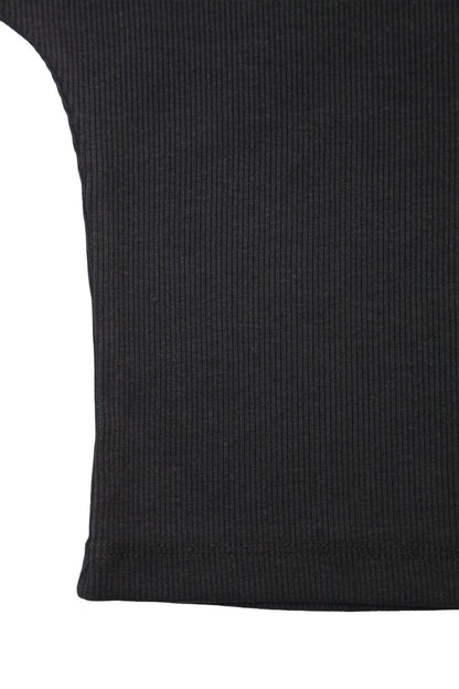 Kurzarm Ripp-Top mit Crop-Schnitt