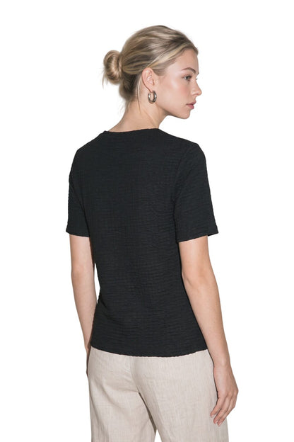 Strukturiertes Kurzarm T-Shirt