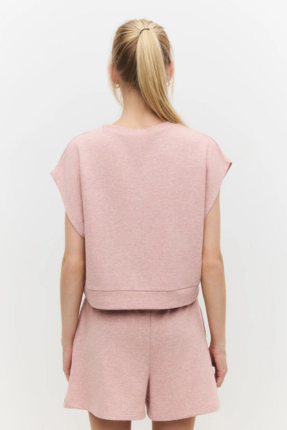 Kurzarm-T-Shirt mit Rundhalsausschnitt und Saumdetails
