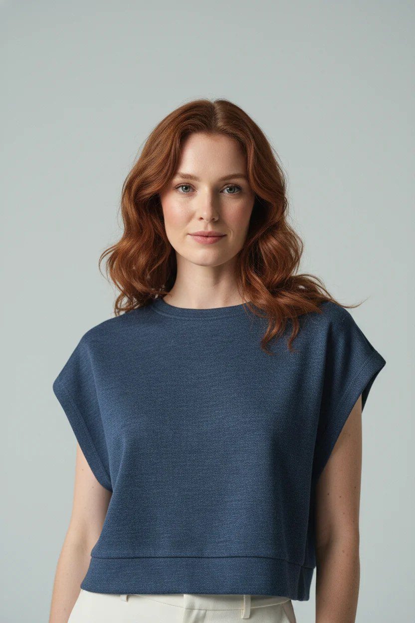 Kurzarm-T-Shirt mit Rundhalsausschnitt und Saumdetails