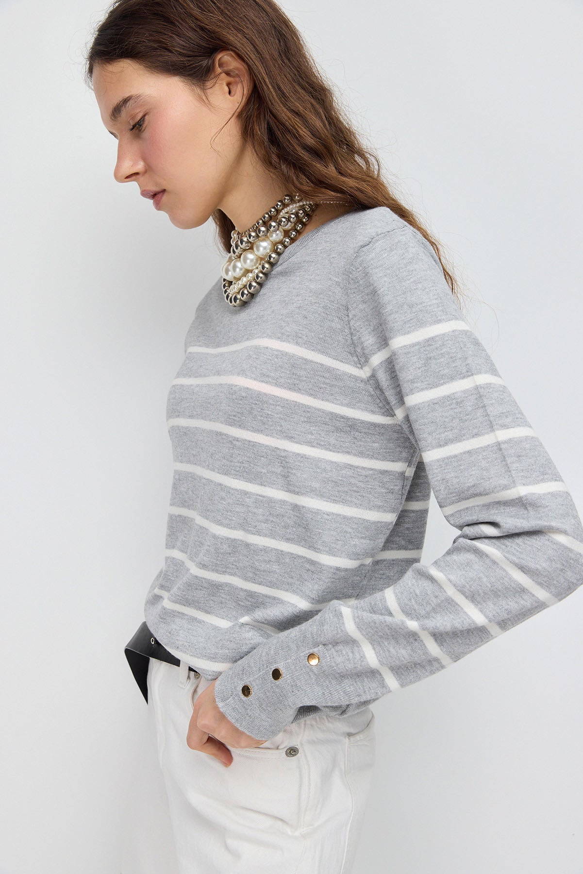 Strickpullover mit Rundhalsausschnitt