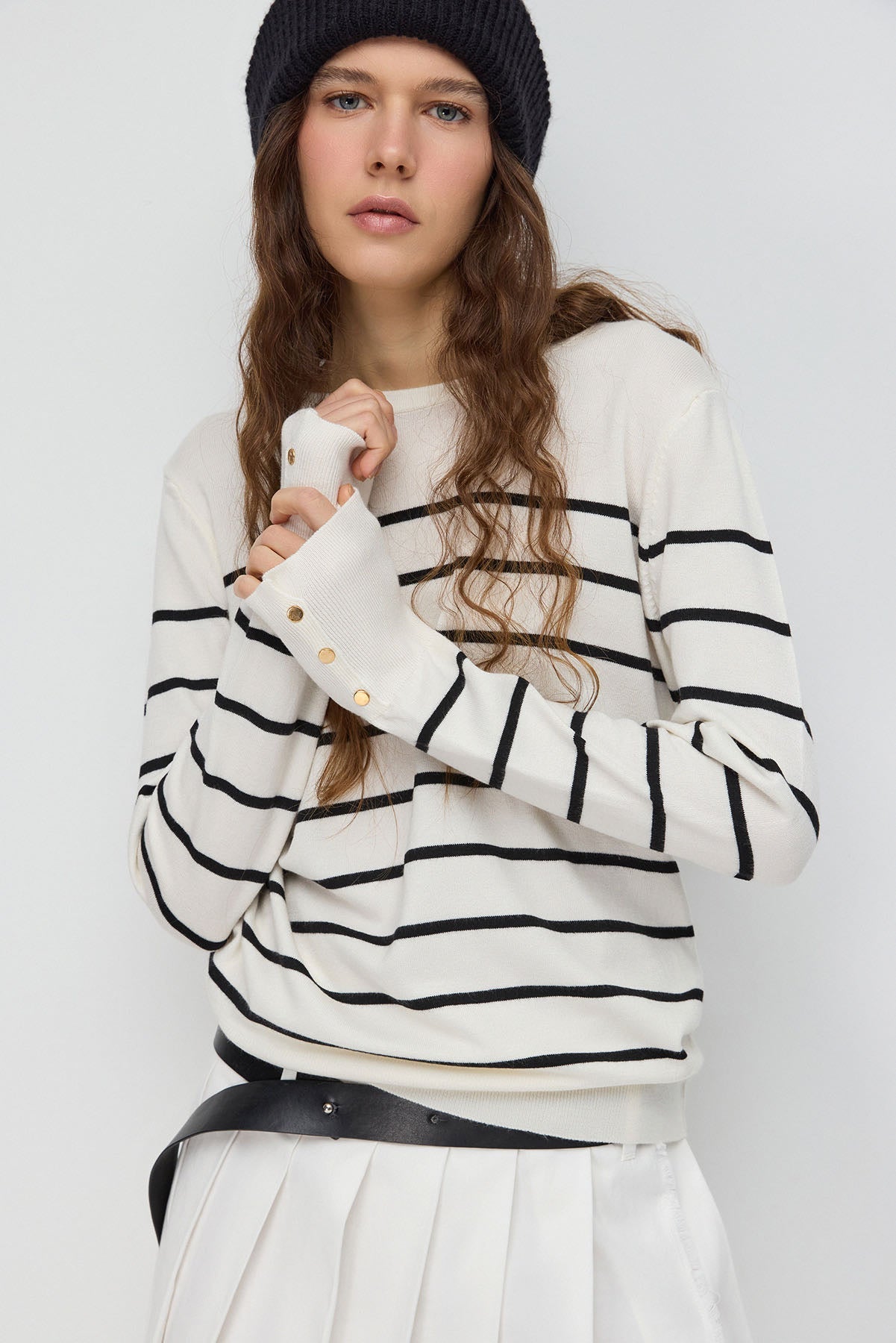 Strickpullover mit Rundhalsausschnitt