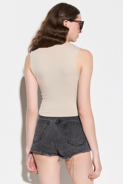Kurzärmelige Crop-Bluse