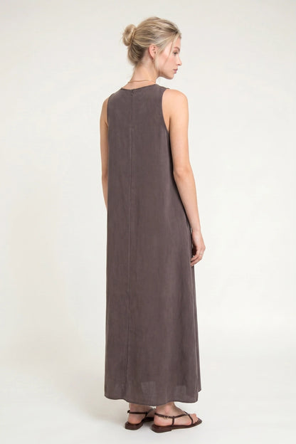 Ärmelloses, lockeres Maxi-Kleid