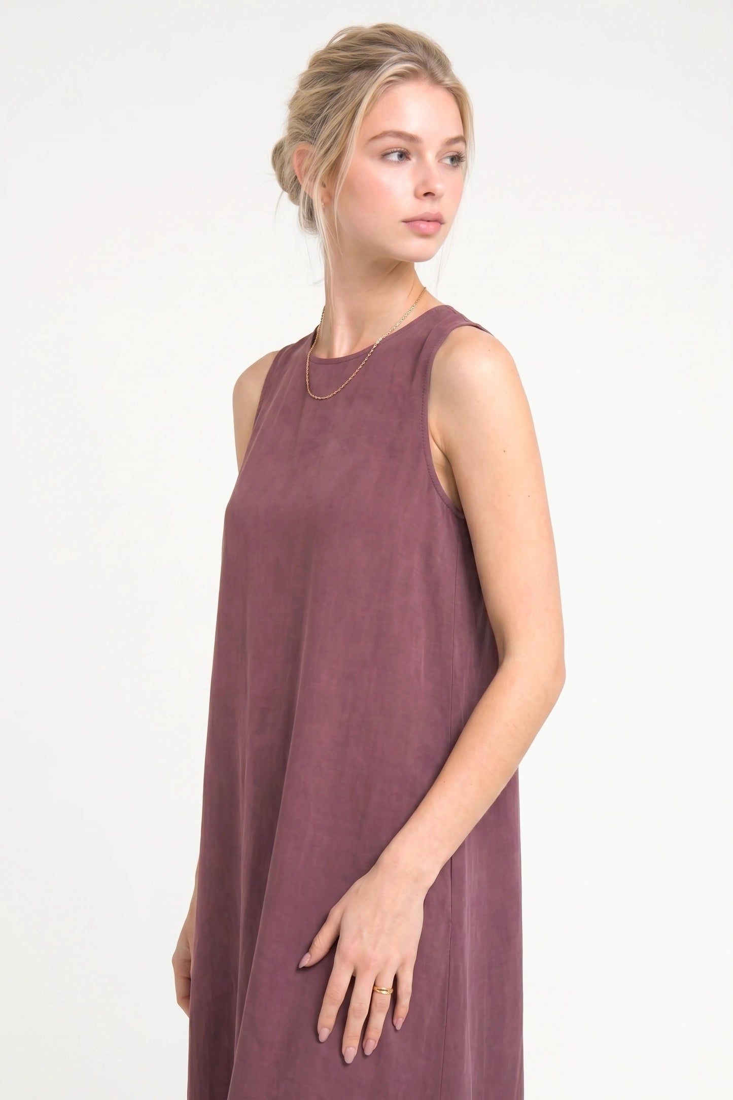 Ärmelloses, lockeres Maxi-Kleid