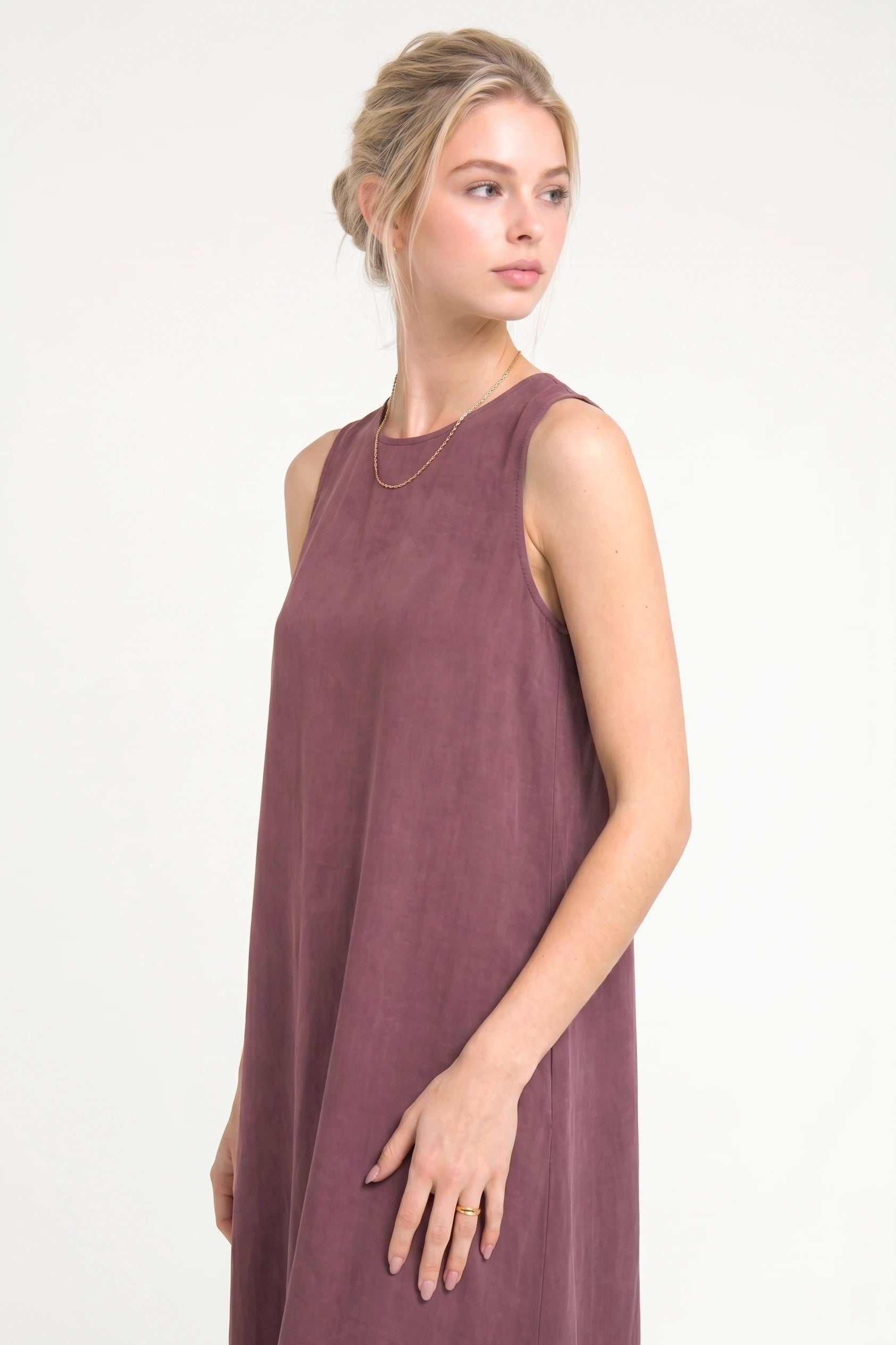 Ärmelloses, lockeres Maxi-Kleid