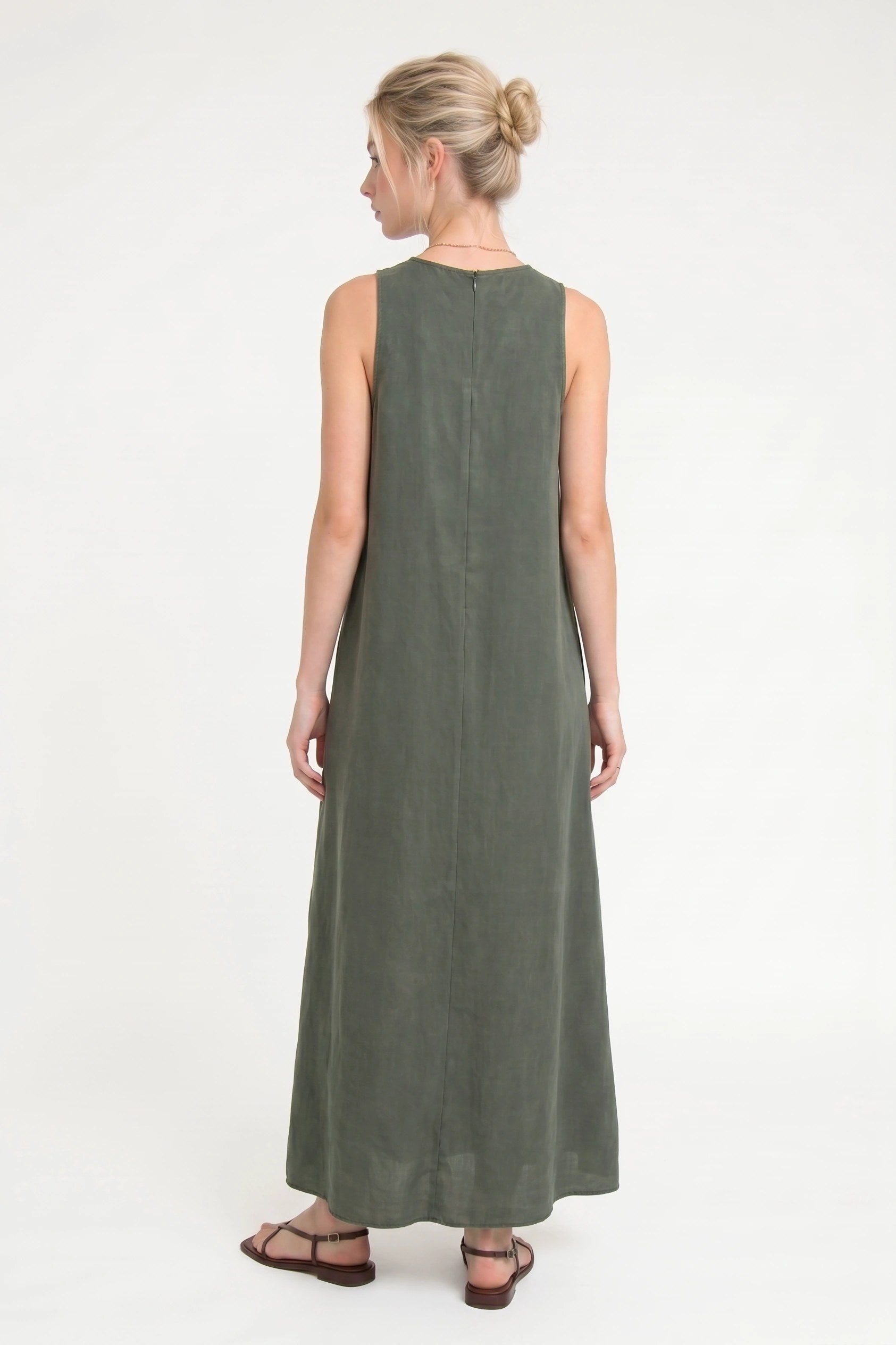 Ärmelloses, lockeres Maxi-Kleid