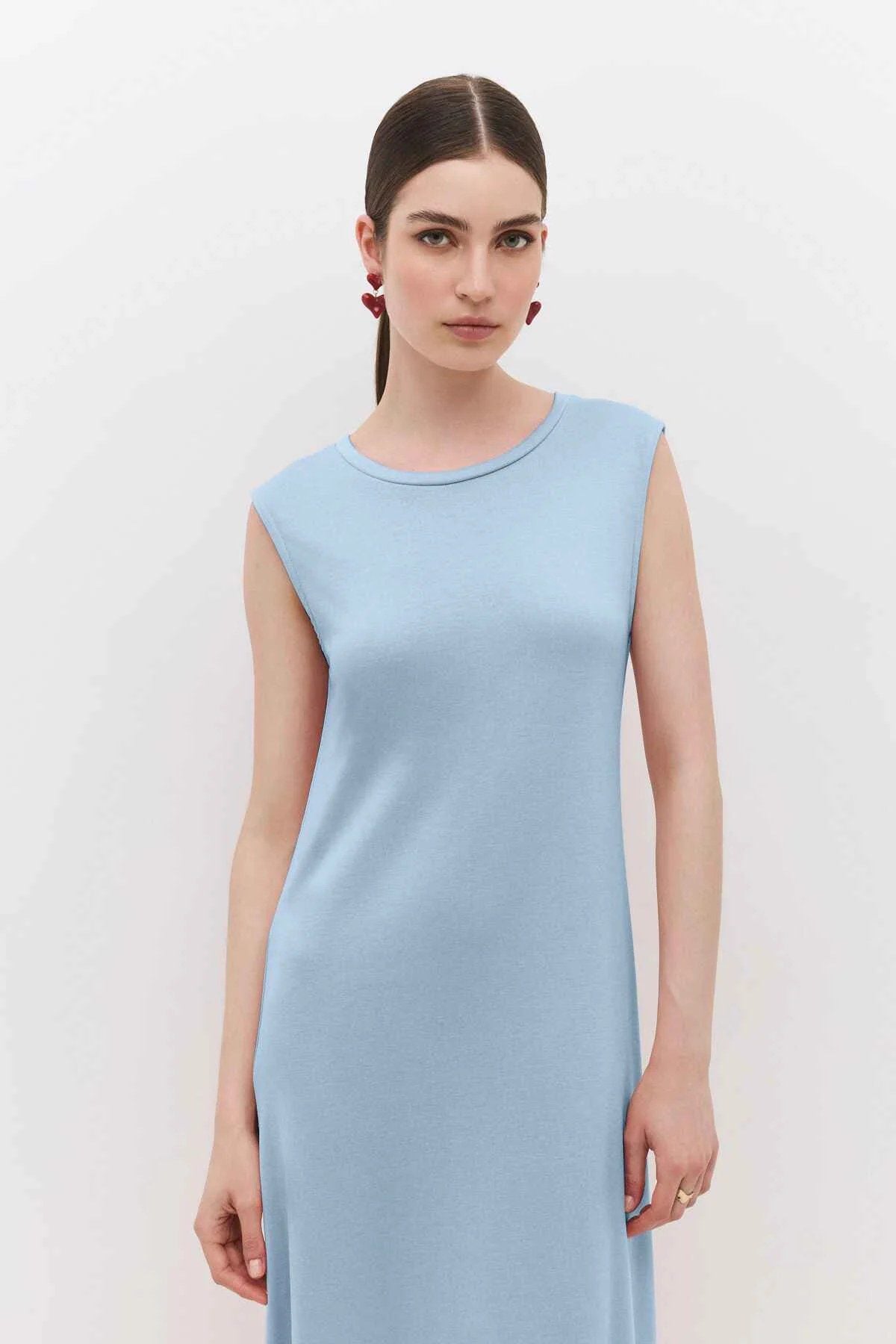 Midikleid mit Rundhalsausschnitt